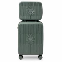 Kit mala de bordo 10 kg PP Rodas 360 com frasqueira Aspen - Verde Kit mala de bordo 10 kg PP Rodas 360 com frasqueira Aspen - Verde