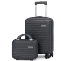 Kit Mala de Bordo 10kg + Frasqueira de Viagem em Polipropileno Zíper Anti Furto 360º - Portland - Allabard