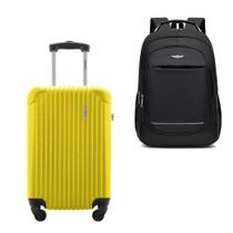 Kit Mala de Bordo 10kg Viagem Rígida Rodas 360º ABS Cadeado Segredo Gladiador A2MB com Mochila Executiva Notebook 102 Kit Mala de Bordo 10kg Viagem Rígida Rodas 360º ABS Cadeado Segredo Gladiador A2MB com Mochila Executiva Notebook 102