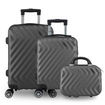 Kit Mala de Bordo 3 Peças Viagem Avião Rodinhas 360 ABS Rígido Kit Mala de Bordo 3 Peças Viagem Avião Rodinhas 360 ABS Rígido