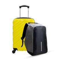 Kit mala de bordo amarela Havana + Mochila Antifurto Swiss Move