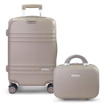 Kit Mala De Bordo E Frasqueira Elite Bege