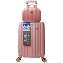 Kit Mala De Bordo Frasqueira Viagem Rodinhas 360 Abs Tam. P