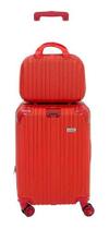 Kit Mala De Bordo Frasqueira Viagem Rodinhas 360 Abs Tam. P