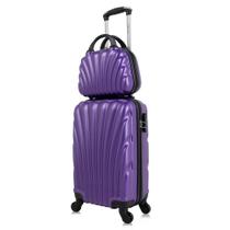 Kit Mala de bordo roxa com Frasqueira Dizy Swiss Move