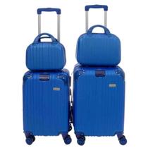 Kit Mala De Bordo Viagem 10 Kilos Padrão Anac Com Frasqueira Rodinhas 360 Abs Chx