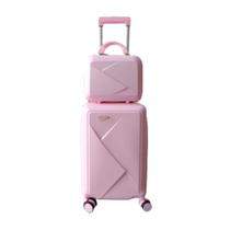 Kit Mala de Bordo Viagem Pequena Colors + Frasqueira em ABS Com Cadeado