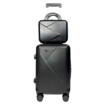 Kit Mala de Bordo Viagem Pequena Completa Reforçada + Frasqueira em ABS