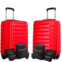 Kit Mala de Viagem 10kg 2 Malas de Viajem Pequenas Vai a Bordo Espaçosa Original Sestini com Garantia Vitalícia e 2 Kits Organizadores