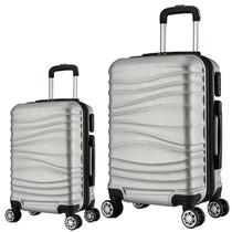 Kit Mala de Viagem 2 Peças Bordo e M - C/ 4 Rodinhas 360º Azul