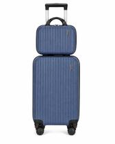 Kit Mala de Viagem 20" + Frasqueira Polipropileno World Bags Resistente Rodinhas 360 Bordo