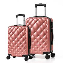 Kit Mala de Viagem ABS/PC - 2 Peças (Bordo + Grande) com Rodas 360º