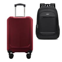 Kit Mala de Viagem Bordo 10kg ABS Rígida Rodas 360º Duplas Cadeado Segredo Gladiador A6MB com Mochila Executiva Notebook Kit Mala de Viagem Bordo 10kg ABS Rígida Rodas 360º Duplas Cadeado Segredo Gladiador A6MB com Mochila Executiva Notebook