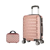 Kit mala de viagem bordo pp c/ zíper expansível e frasqueira em abs - eagle - ac74