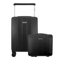 Kit Mala de Viagem de Bordo em Policarbonato 10kg com Frasqueira Gladiador Infinity V1 Cor: Preto