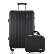 Kit Mala de Viagem Grande Rígida Despachada Rodas 360º Cadeado Segredo mais Frasqueira Gladiador A2G Kit Mala de Viagem Grande Rígida Despachada Rodas 360º Cadeado Segredo mais Frasqueira Gladiador A2G