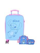 Kit Mala De Viagem+Lancheira+Estojo Box Infantil Lilo Stitch