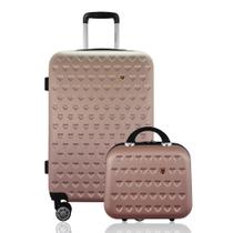 Kit Mala de Viagem Média 23kg Despachada Expansiva Rígida Rodas 360º Cadeado TSA com Frasqueira Gladiador C1M