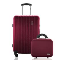 Kit Mala de Viagem Média 23kg Despachada Rígida Rodas 360º Cadeado Segredo com Frasqueira Gladiador A2M