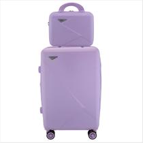Kit Mala de Viagem Média 23kg + Frasqueira Necessáire Mundi Dubai 360 Graus ABS MD2342 Cor:Lilas
