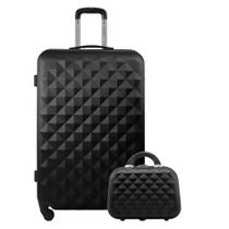 Kit Mala de Viagem Tamanho Grande 32kg Rodas 360 com Frasqueira Gladiador Diamond D1GFRAD1