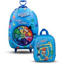 Kit Mala Escolar Divertidamente Rodinhas Infantil Mochila P