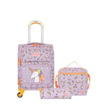 Kit Mala Escolar Unicórnio Lancheira Térmica Estojo Viagem