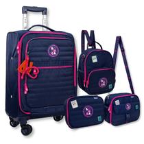 Kit Mala Luluca Escolar Com Mochila 02 Lancheiras E Estojo Kit Mala Luluca Escolar Com Mochila 02 Lancheiras E Estojo
