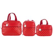 Kit Mala Maternidade Vermelho dourado c/ Medalha - 3 pçs