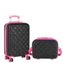 Kit Mala Viagem Rodinhas 10Kg Frasqueira Barbie Abs Luxcel Kit Mala Viagem Rodinhas 10Kg Frasqueira Barbie Abs Luxcel