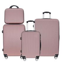 Kit Malas de Viagem 4 Peças Venture Trend ABS Rodas Duplas 360 Rose Gold