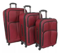 Kit Malas De Viagem C/ 3 Peças Medidas Anac Tecido Tec2023-4