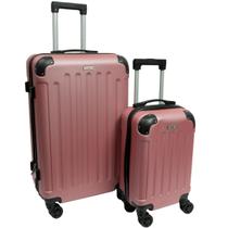 Kit Malas M e PP Resistente Fechadura Segurança Viagem Rosa Senha Clavos