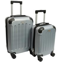 Kit Malas Mão Cabine P e PP Leve Resistente Fechadura Segurança Viagem Cinza Clavos