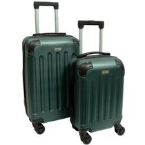 Kit Malas Mão Cabine P e PP Leve Resistente Fechadura Segurança Viagem Verde Clavos