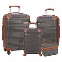 Kit Malas para Viagem Polo King em ABS Grafite + Frasqueira - 1869