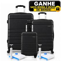 Kit Malas Sestini Bordo 10kg Média 23kg e Grande 32kg em ABS Super Resistente e Espaçosa Com Brindes, Original Com Garantia Sestini Kit Malas Sestini Bordo 10kg Média 23kg e Grande 32kg em ABS Super Resistente e Espaçosa Com Brindes, Original Com Garantia Sestini