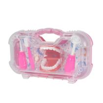 Kit Maleta Brincando de Dentista Com 4 Peças Rosa Paki Toys