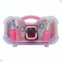 Kit Maleta Brinquedo Dentista Acessórios Rosa 1270 Pakiplast