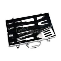 Kit Maleta Churrasco Steak Gourmet Jogo 4 Peças Em Aço Inox