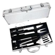 Kit Maleta Churrasco Steak Gourmet Jogo 4 Peças Em Aço Inox