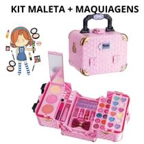 Kit Maleta Com Maquiagem Infantil Completa Profissional