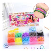 Kit Maleta Conjunto de Prendedores de Cabelo Elástico Pulseira DIY para fazer Bracelete aneis Pulseiras e muito mais