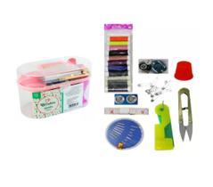 Kit Maleta Costura Completa Com Linha Agulha Fita Botão