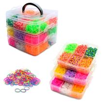 Kit Maleta De Elásticos 3000 Elásticos Pulseira Loom Bands Completo Fazer Pulseira