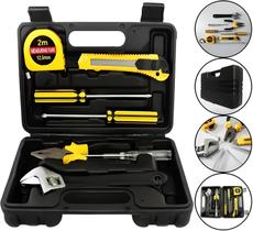 Kit Maleta De Ferramenta Básica Com 7 Peças Phillips Fenda Alicate Martelo