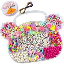 Kit Maleta de Miçangas Infantil Menina P/ Montar Pulseiras Pronta Entrega Brinquedo Pulseira Micanga Missanga Completo Fazer Infantil Colorida