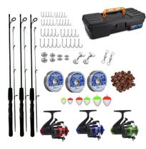 Kit Maleta De Pesca Completa 3 Varas 1,20m 6kg Molinetes