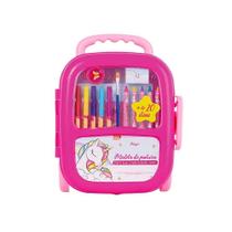Kit Maleta de Pintura Infantil 21 Itens Magic Unicornio Rosa - BRW