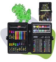 Kit Maleta De Pintura Infantil Dinossauro 68 Peças Estojo Escolar Com Canetinhas Completa Para Colorir Presente Criança Kizumba Kit Maleta De Pintura Infantil Dinossauro 68 Peças Estojo Escolar Com Canetinhas Completa Para Colorir Presente Criança Kizumba